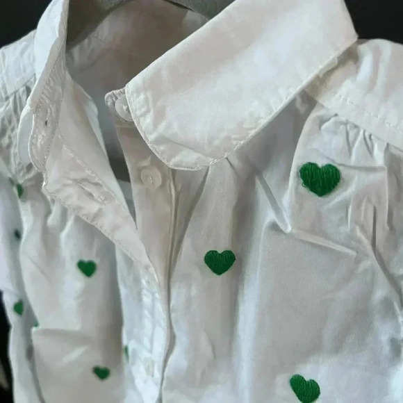NWT • JCREW crewcuts girls heart embroidered button up 3T - Picture 4 of 5